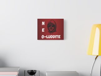 Neo-Luddite Canvas Print — Retro Hooded Portrait Matte Wall Art