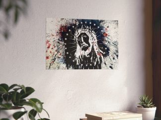Jesus Crown of Thorns Matte Horizontal Poster — Distressed Patriotic Faith Wall Art