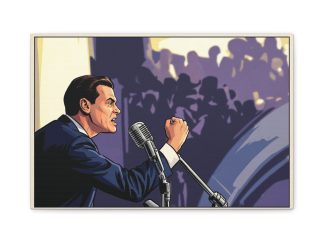 Political Speech Canvas Print – Stretched Matte Wall Art